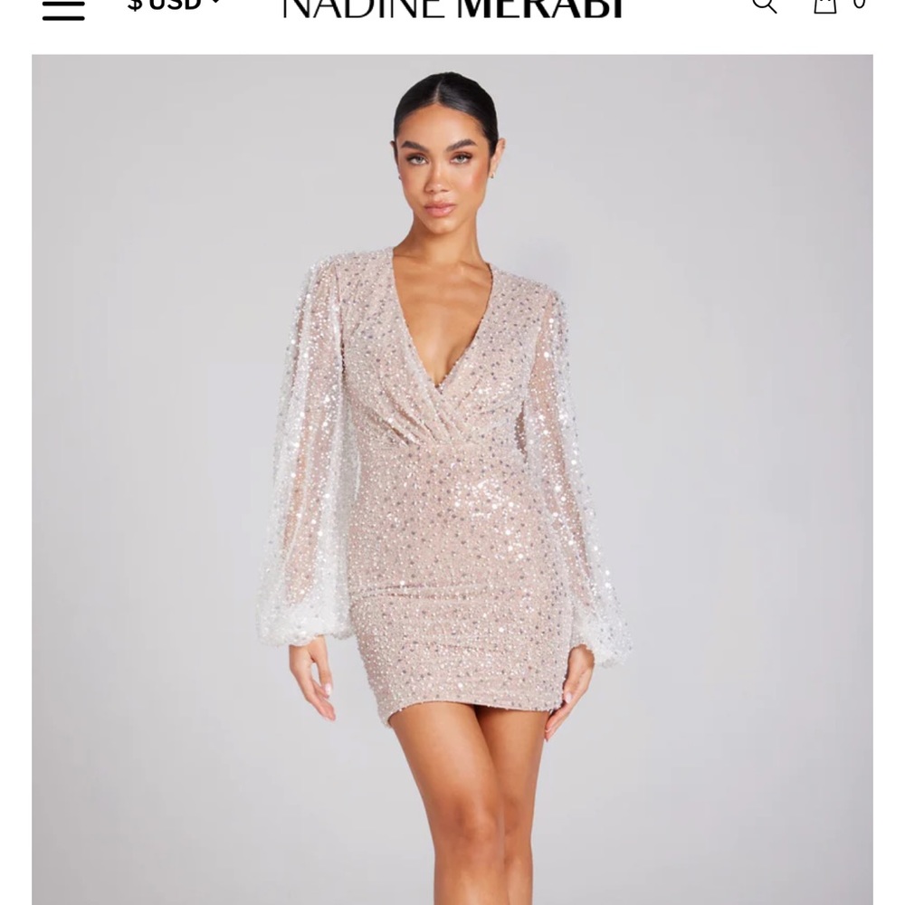 Nadine Merabi Maya White Dress